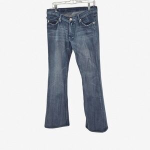 Rock & Republic Stevie Jeans Size 30 Low Rise Flare Med Wash Flap Pocket